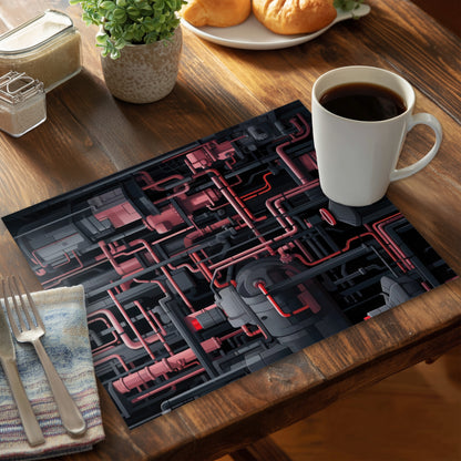 Dark Pipes Gray Polyester Placemat | Stylish Home Decor
