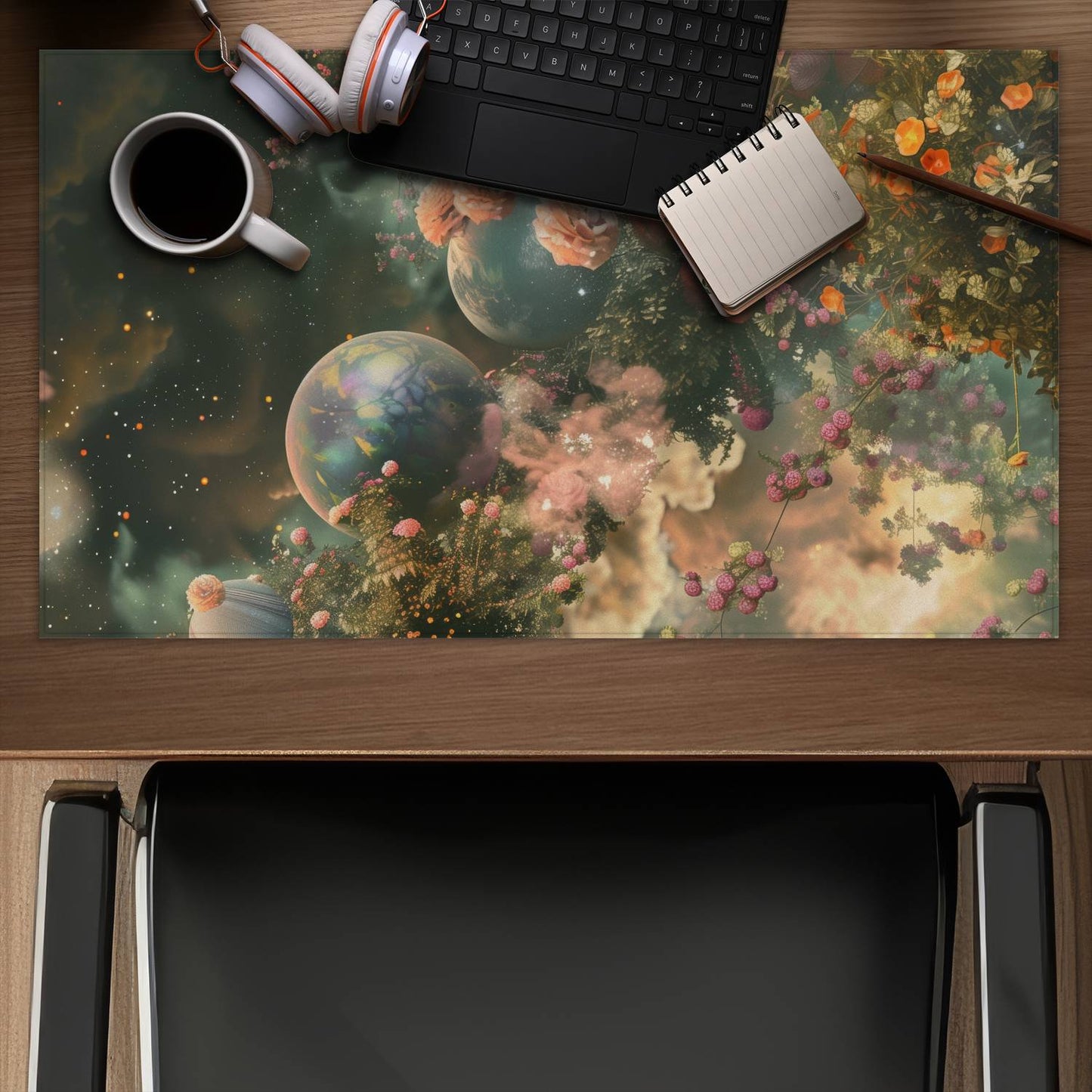 Bloom space - Desk mat - Print on demand