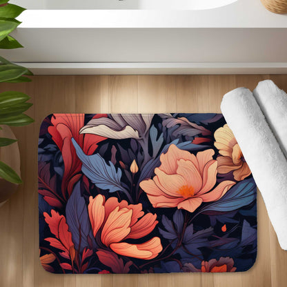 Blooming Uninterrupted Orange Bath Mat | Decor Essentials