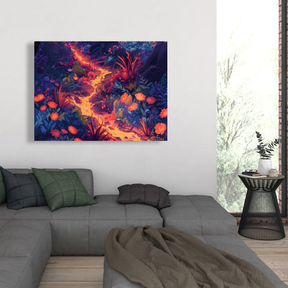 Burning Flowers - Pink Canvas Art for Home Decor | Stylish Decor