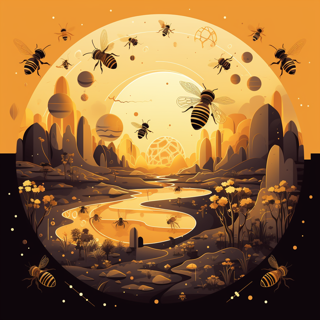 Hive planet - Throw pillow - Print on demand