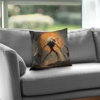 Final Warning Orange Poly Twill Throw Pillow Insert | Decor