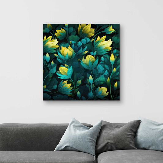 Intense Bloom - Green Canvas Art | Vibrant Style