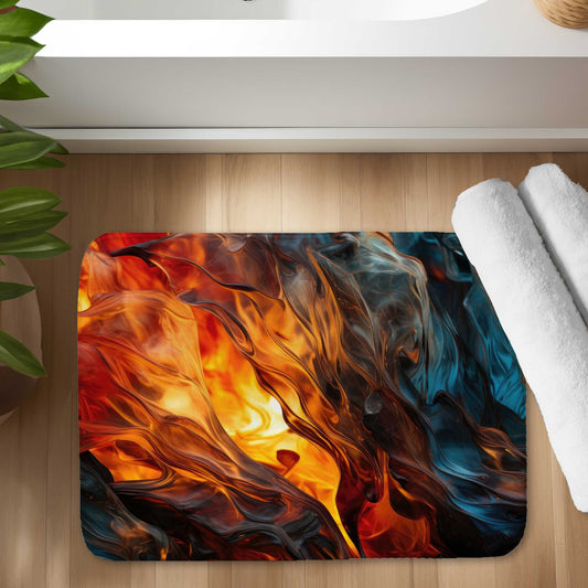 Crystallized Fire Gold Bath Mat | Elegant Home Decor Accent