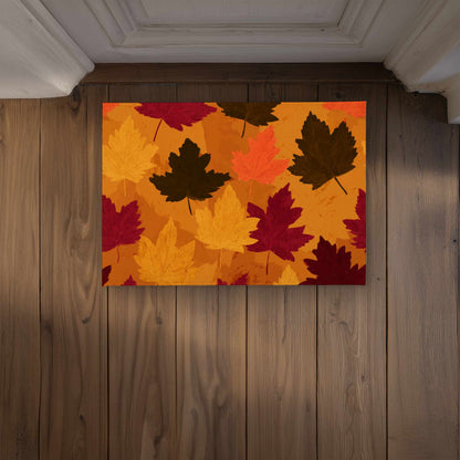 Autumn Glow Leaves Door Mat - Indoor Outdoor Home Decor