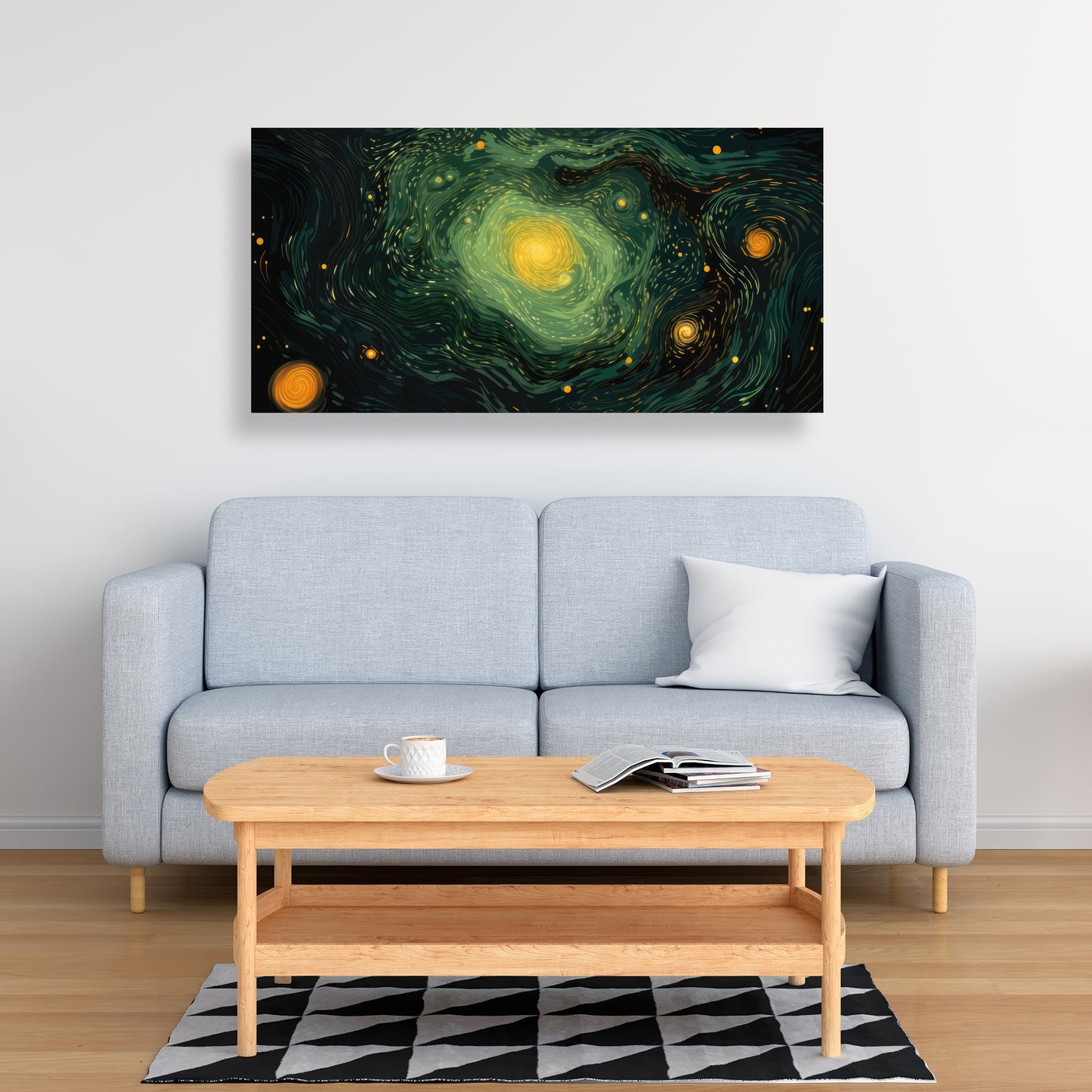 Illuminated in Space - Black Canvas Home Decor Art Print