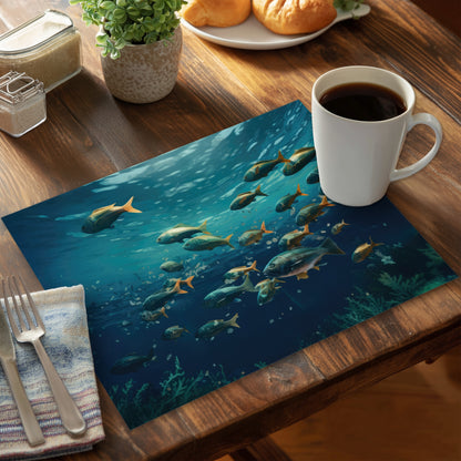 Napperon en polyester Shallow Swim - Accent décoratif élégant