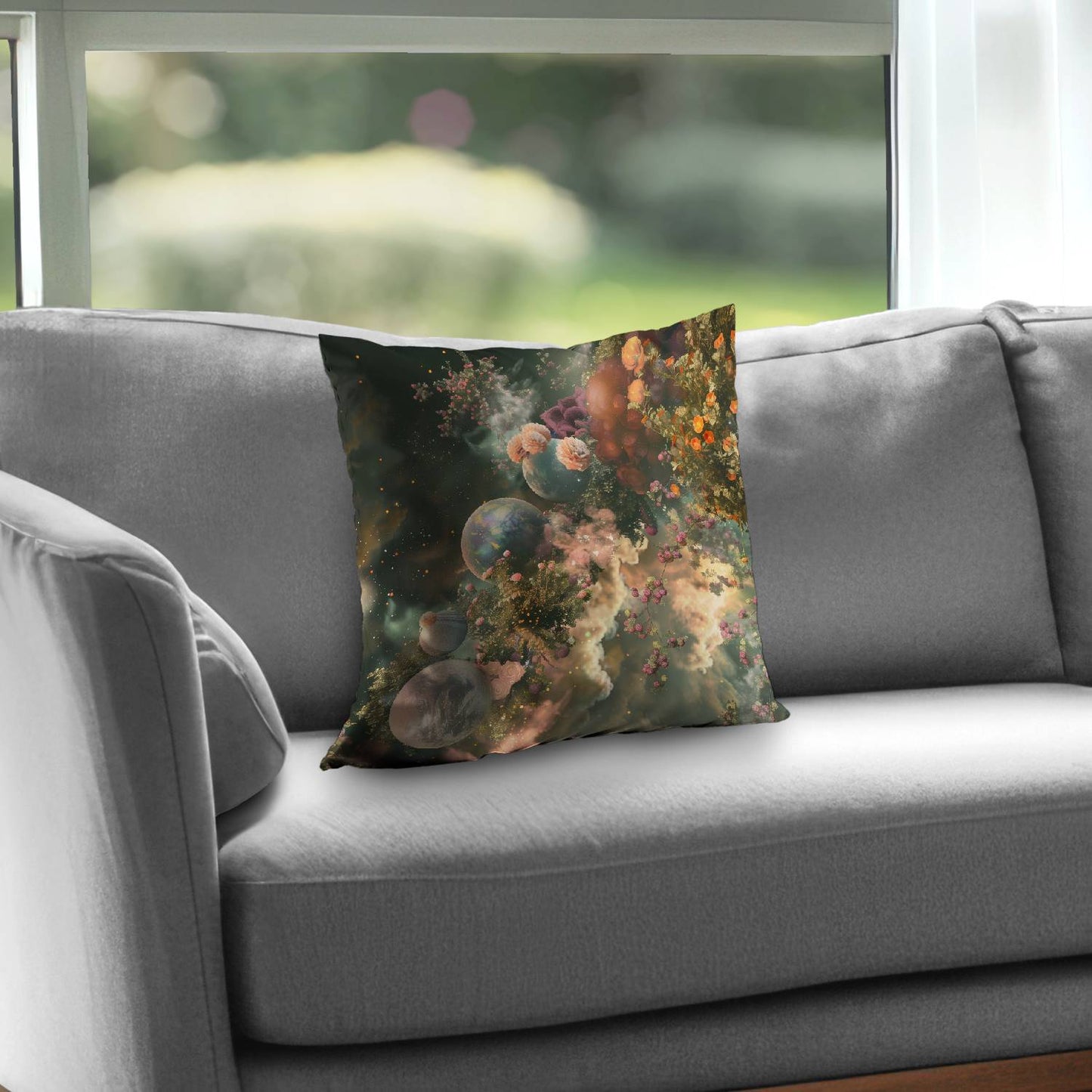 Coussin décoratif Bloom Space en sergé de polyester | Décoration d'intérieur élégante