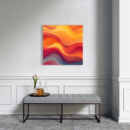 Sunlit Fog - Orange Canvas Art for Home Decor | Vibrant Design