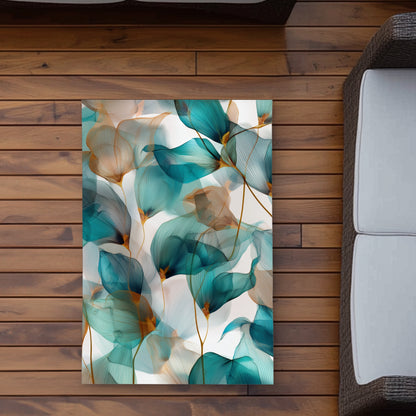 Teal and Brown Turquoise Outdoor Area Rug for Home Decor