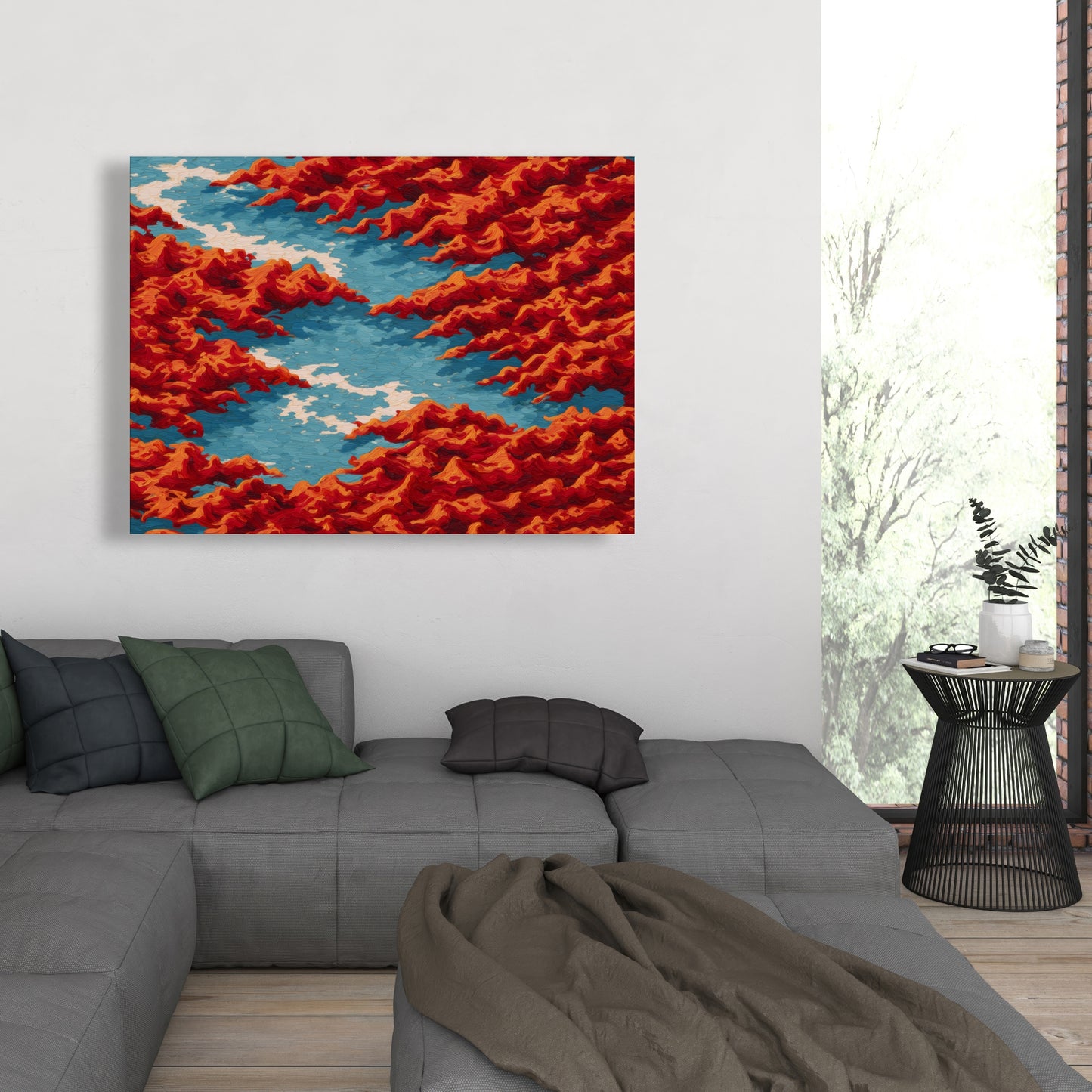 Red Mounds - White Canvas Home Decor for Stylish Interiors