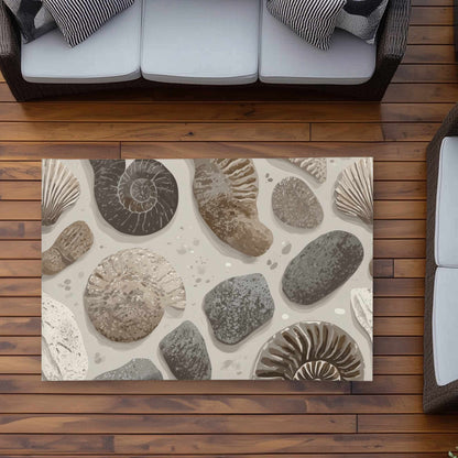 Tapis d'extérieur intemporel Fossil Flow | Décoration intérieure élégante