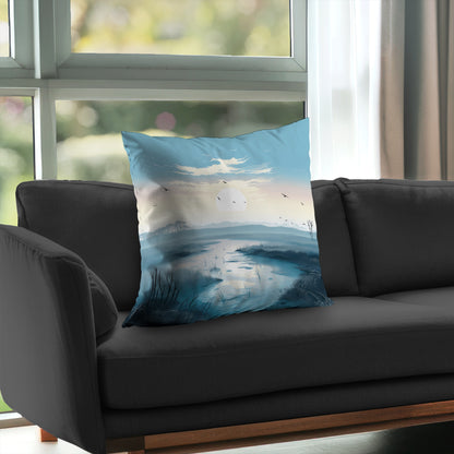 The Marsh White Poly Twill Throw Pillow - Home Decor Accent