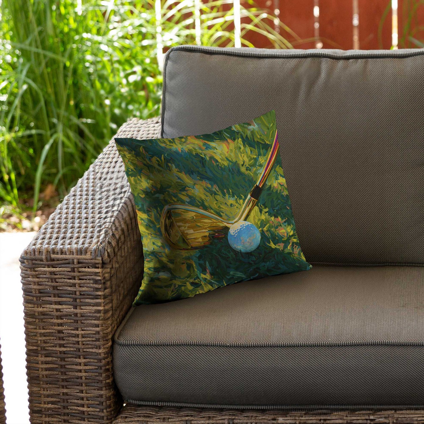 Golden Club Poly Twill Throw Pillow - Stylish Home Decor