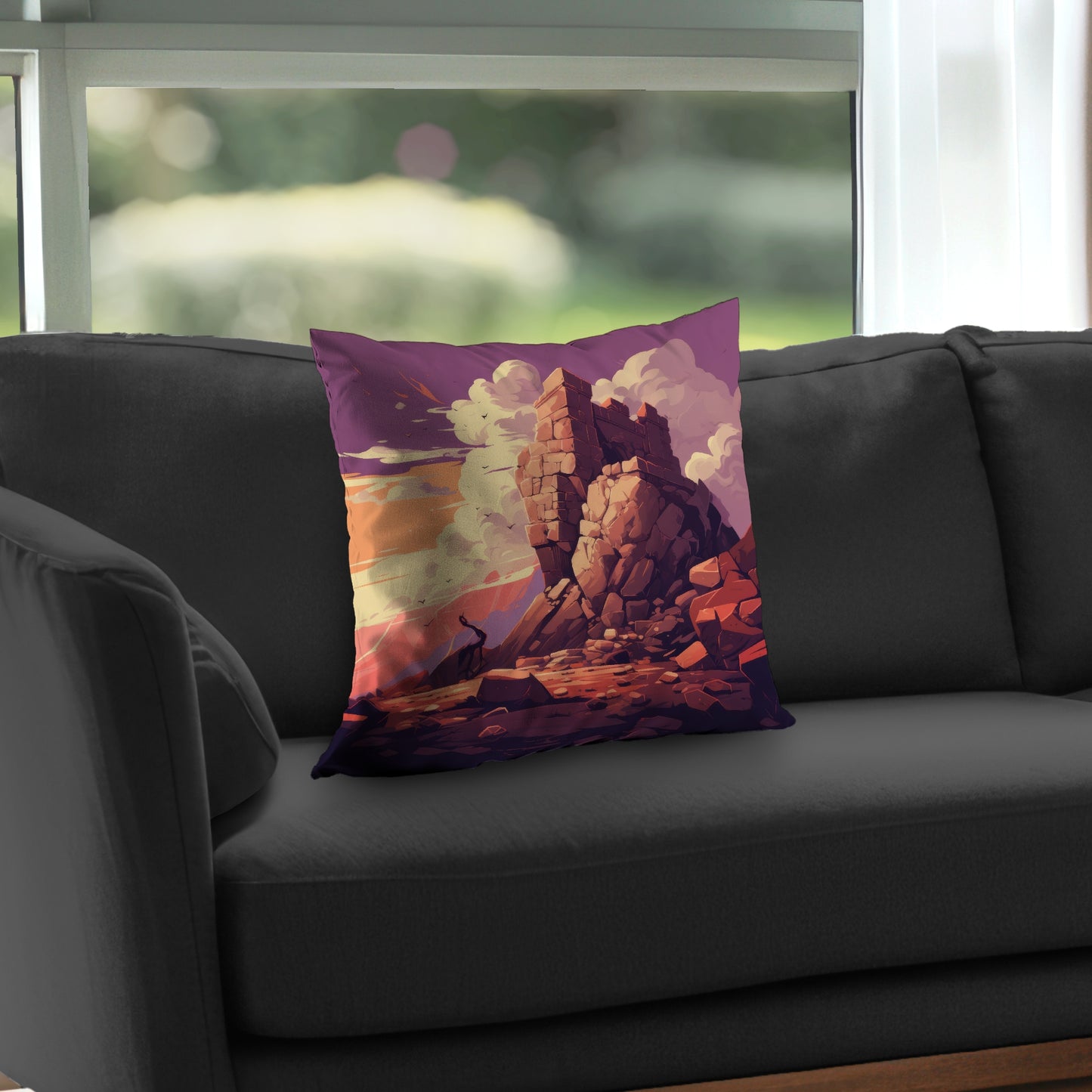 Standing above Orange Poly Twill Throw Pillow Insert | Home Decor