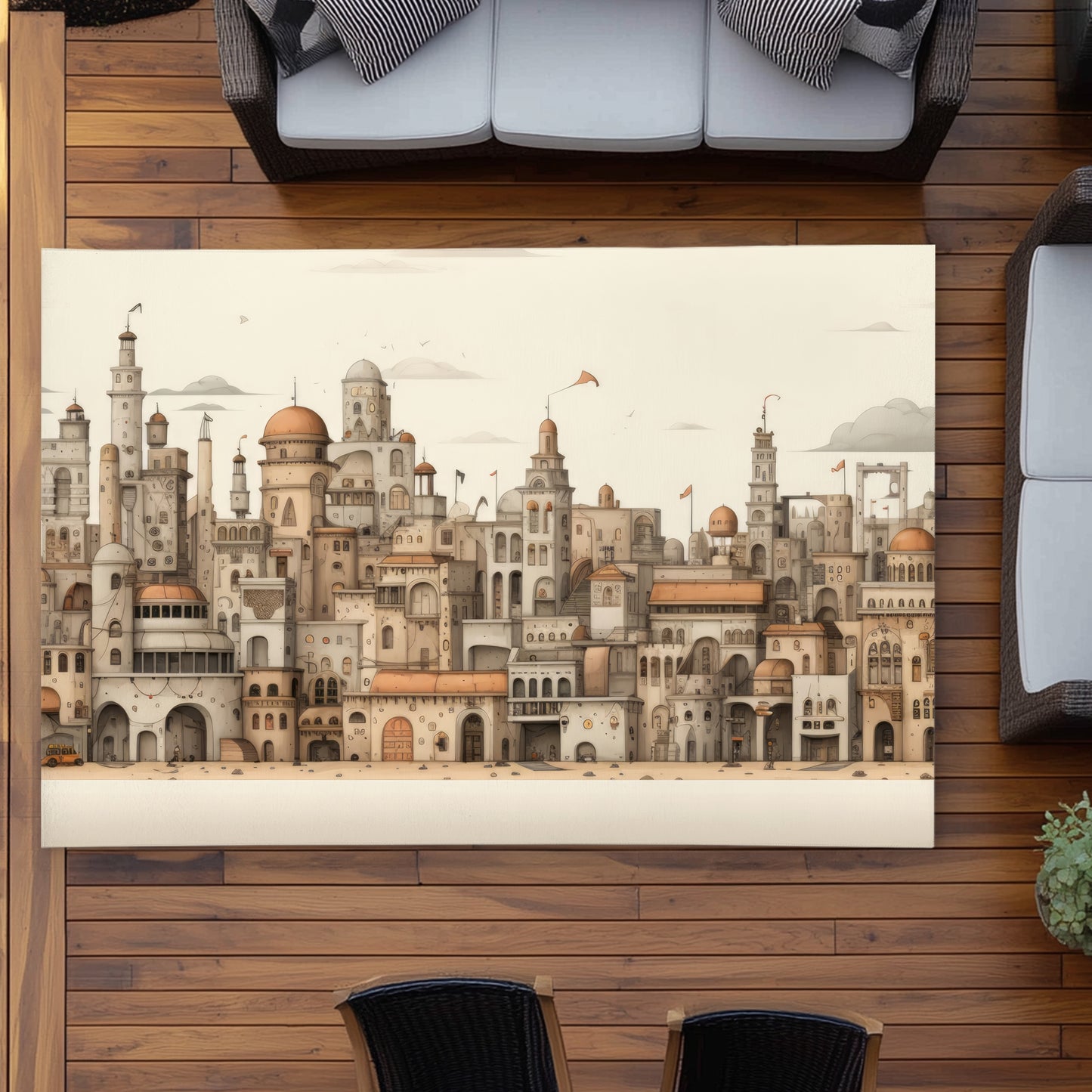 The Old Town Brown Outdoor Area Rug - Home Decor Essentials