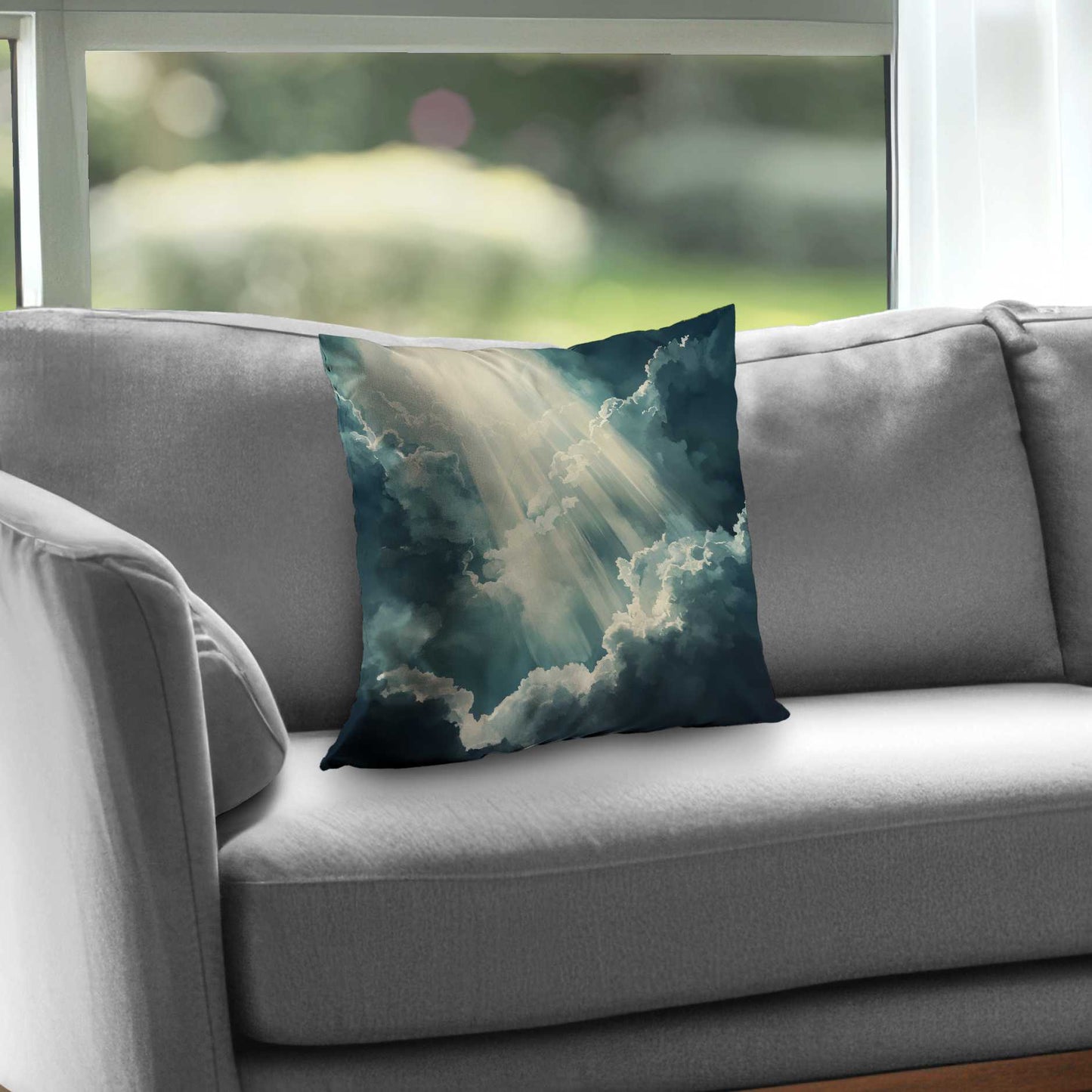 Beam of Light Gray Poly Twill Throw Pillow Insert | Decor