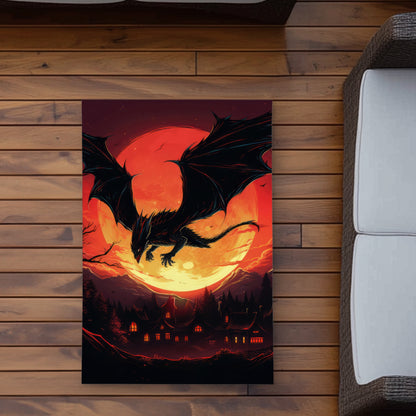 The dragon's wrath - Orange outdoor area rug for home decor