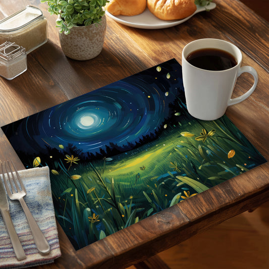 Between grass blades - Blue Polyester Placemat for Home Decor