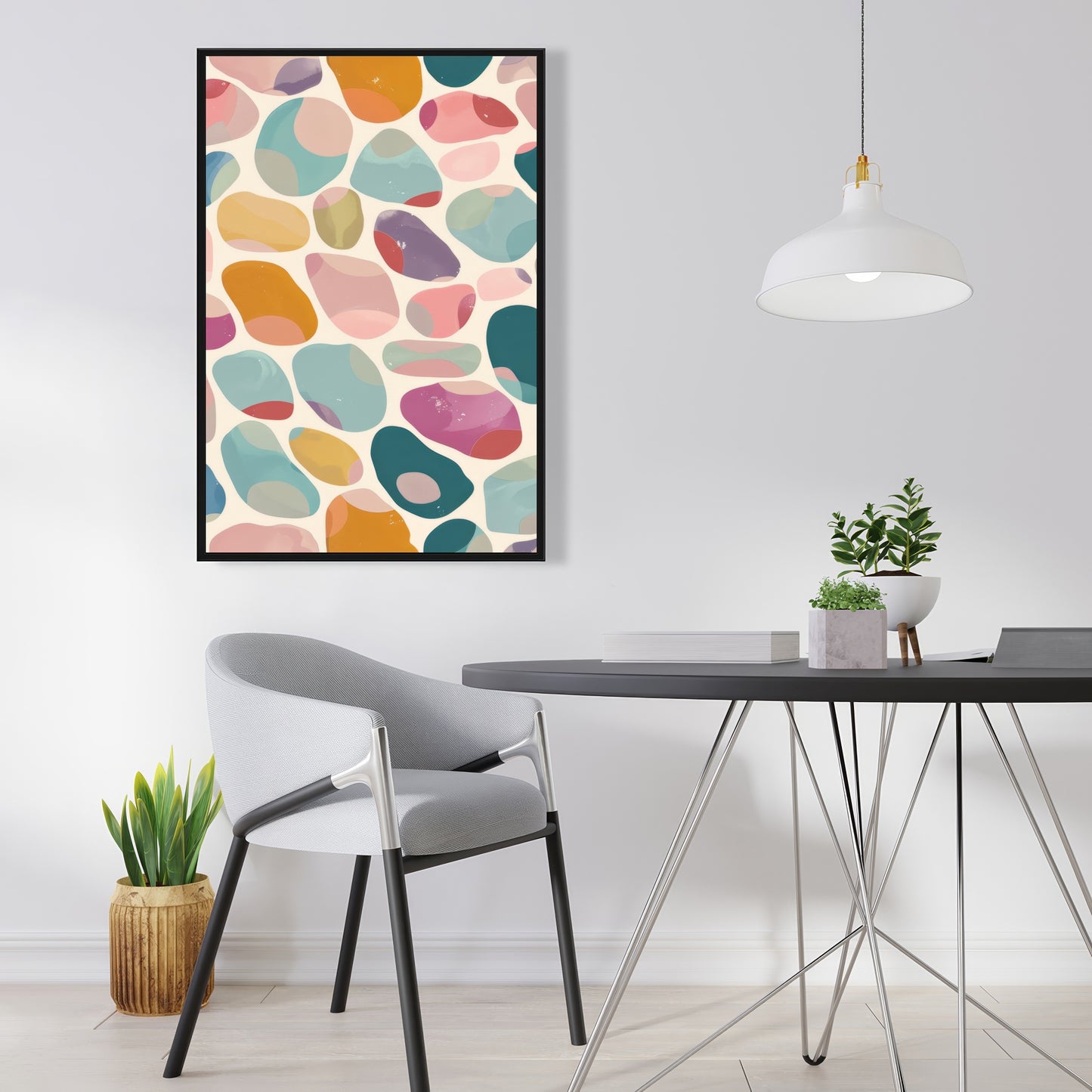 Dots and bops - 36"x36" Framed canvas
