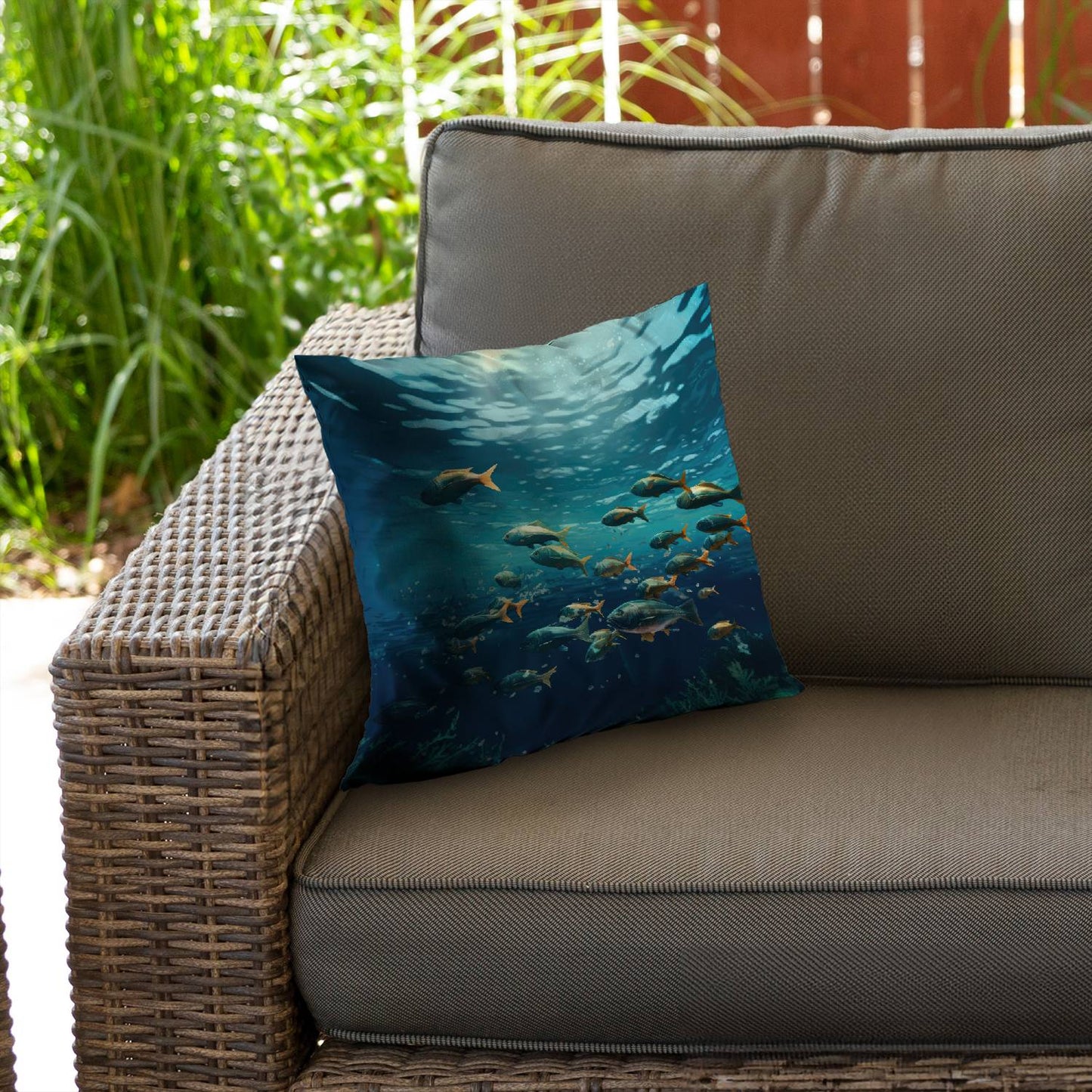 Shallow swim - Throw pillow - Print on demand