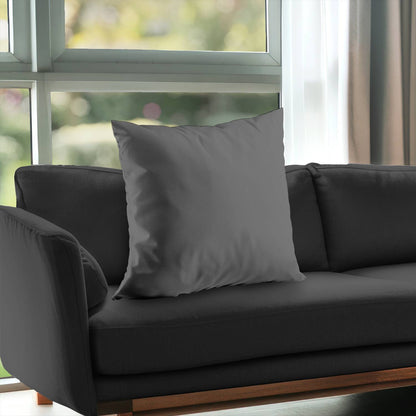 Coussin décoratif en sergé de polyester gris moyen | Décoration d'intérieur élégante