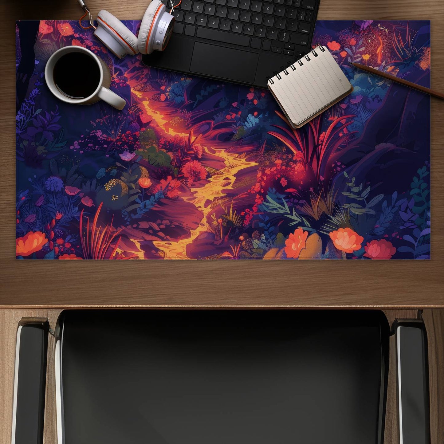 Burning flowers - Desk mat - Print on demand