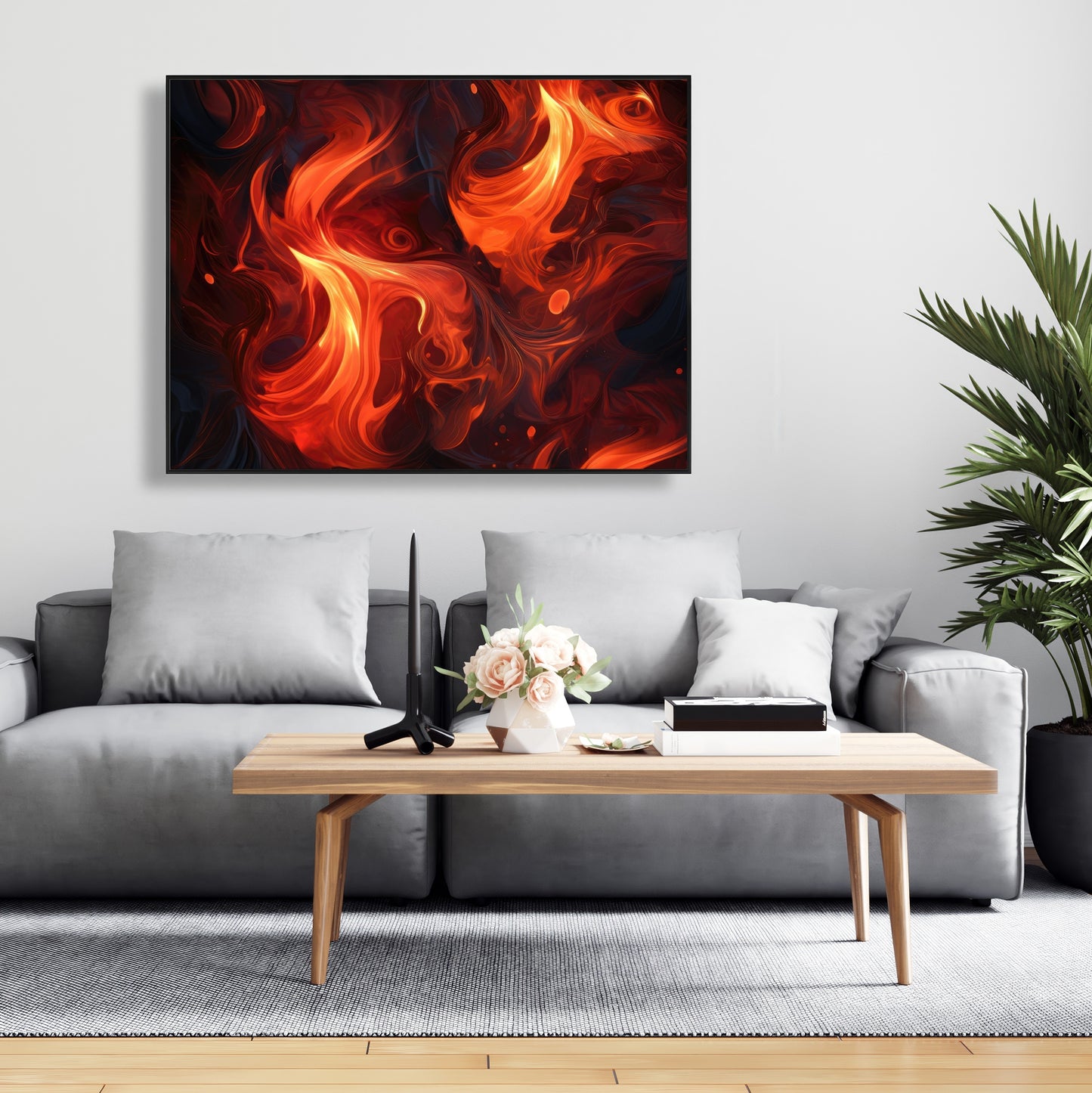 Fires of heck - 36"x36" Framed canvas