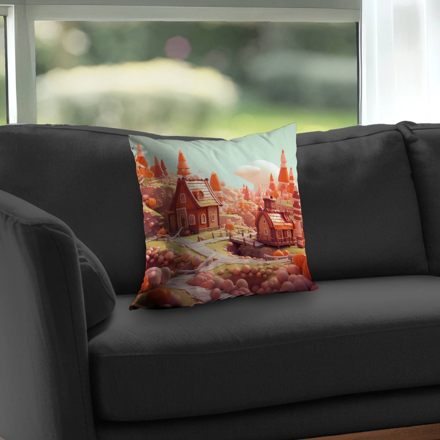 Toy town - Throw pillow - Print on demand