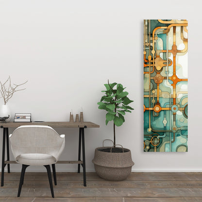 Turns and bends - Turquoise Canvas for Home Decor | Art