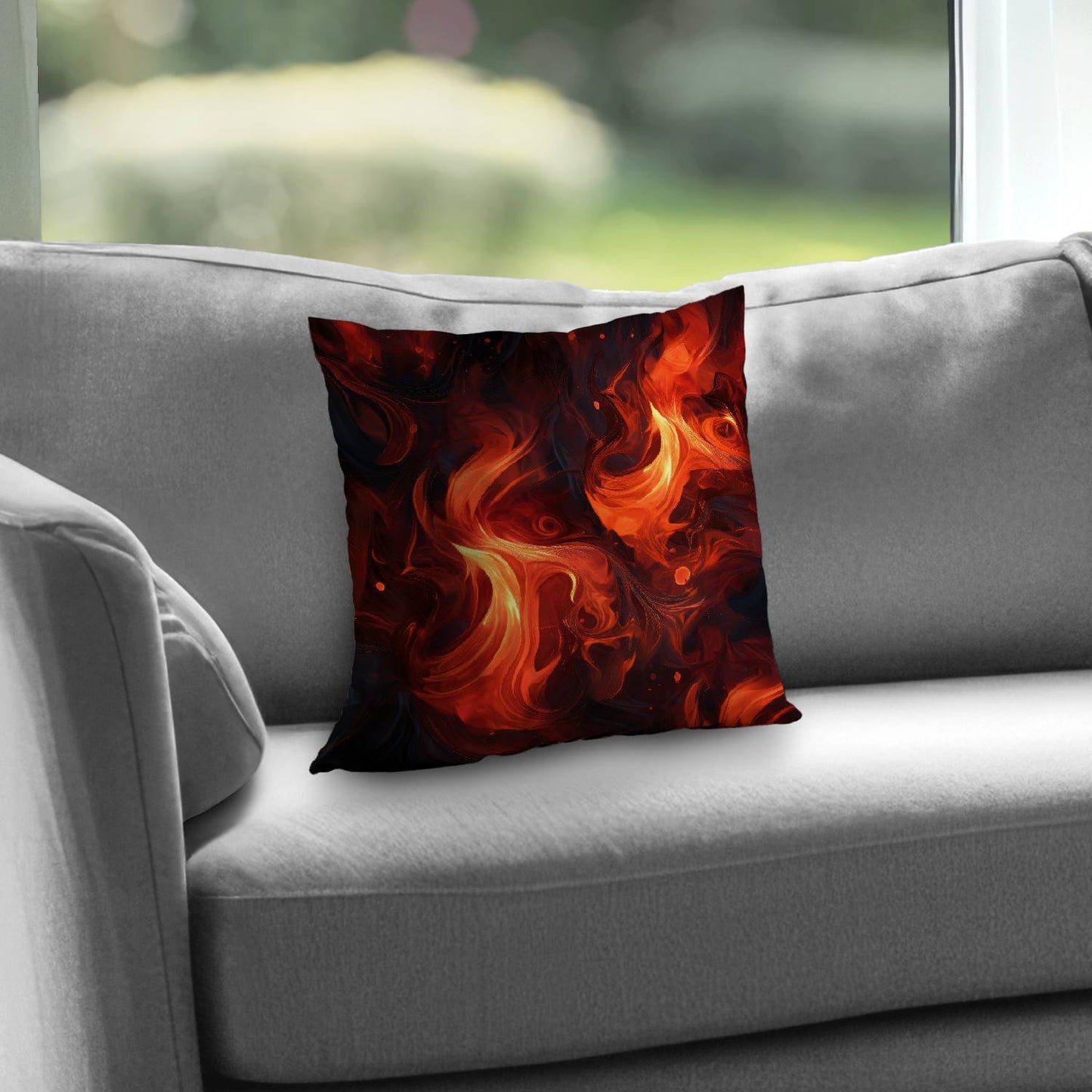 Fires of Heck Poly Twill Throw Pillow - Home Decor Accent