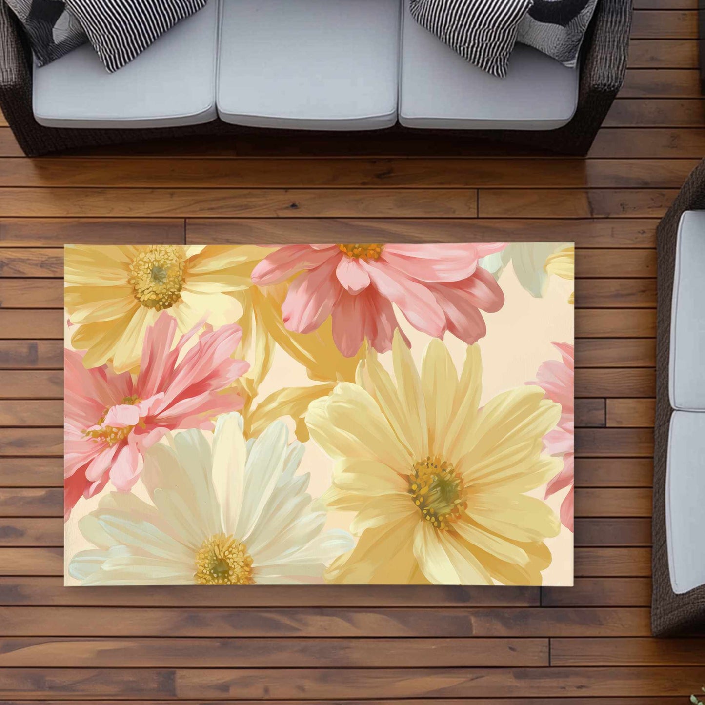 Tapis d'extérieur Sunlit Daisy Dream | Accessoire de décoration intérieure