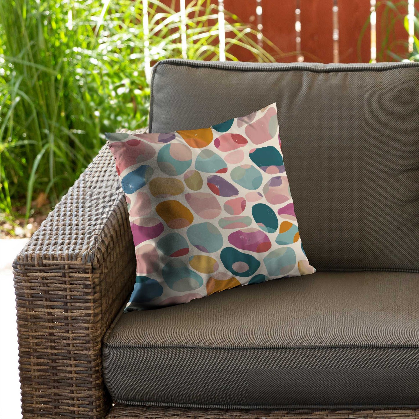 Dots and bops Turquoise Poly Twill Throw Pillow Insert |