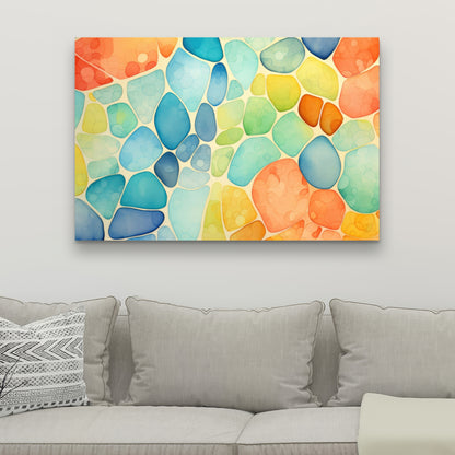 Blobs Turquoise Canvas - Unique Home Decor Art Piece