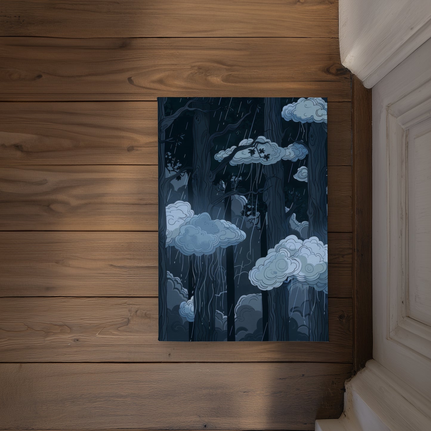 Sneeky clouds Gray Indoor Outdoor Door Mat | Home Decor