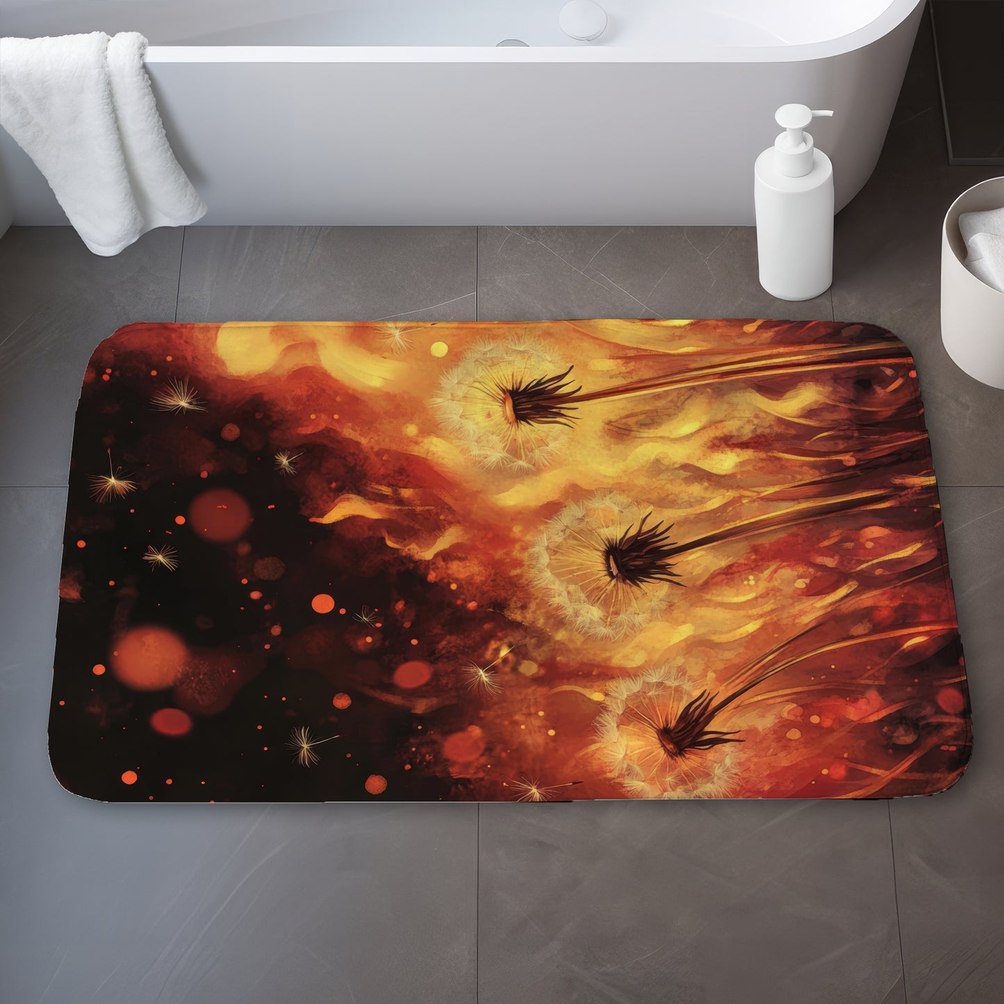 Dandy fire - 17"x24" Bath mat