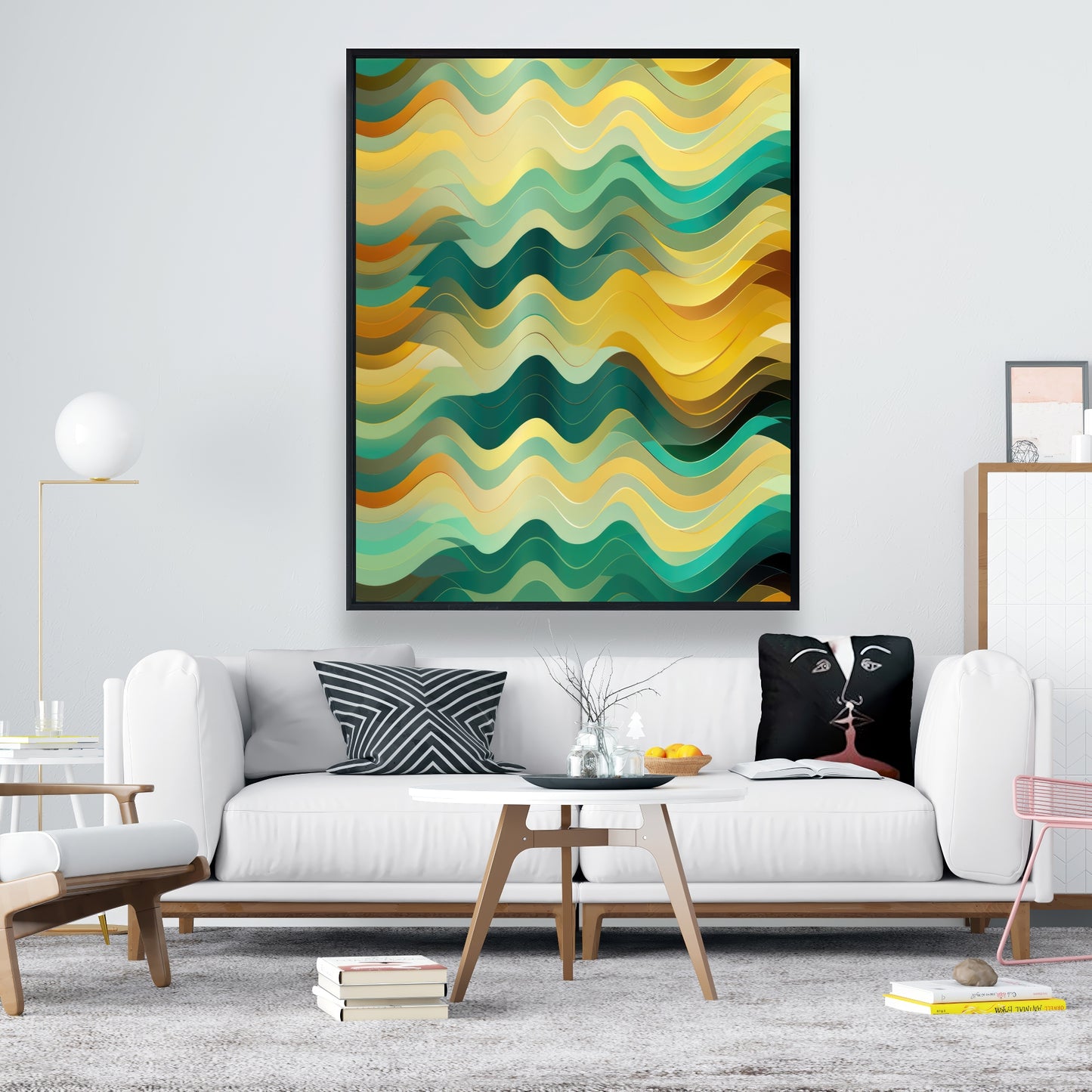 Rich by design - Orange Framed Canvas for Home Decor