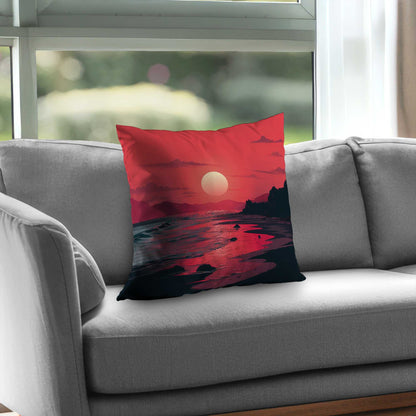 Coussin décoratif en sergé de polyester Red Sky | Accessoire de décoration élégant pour la maison