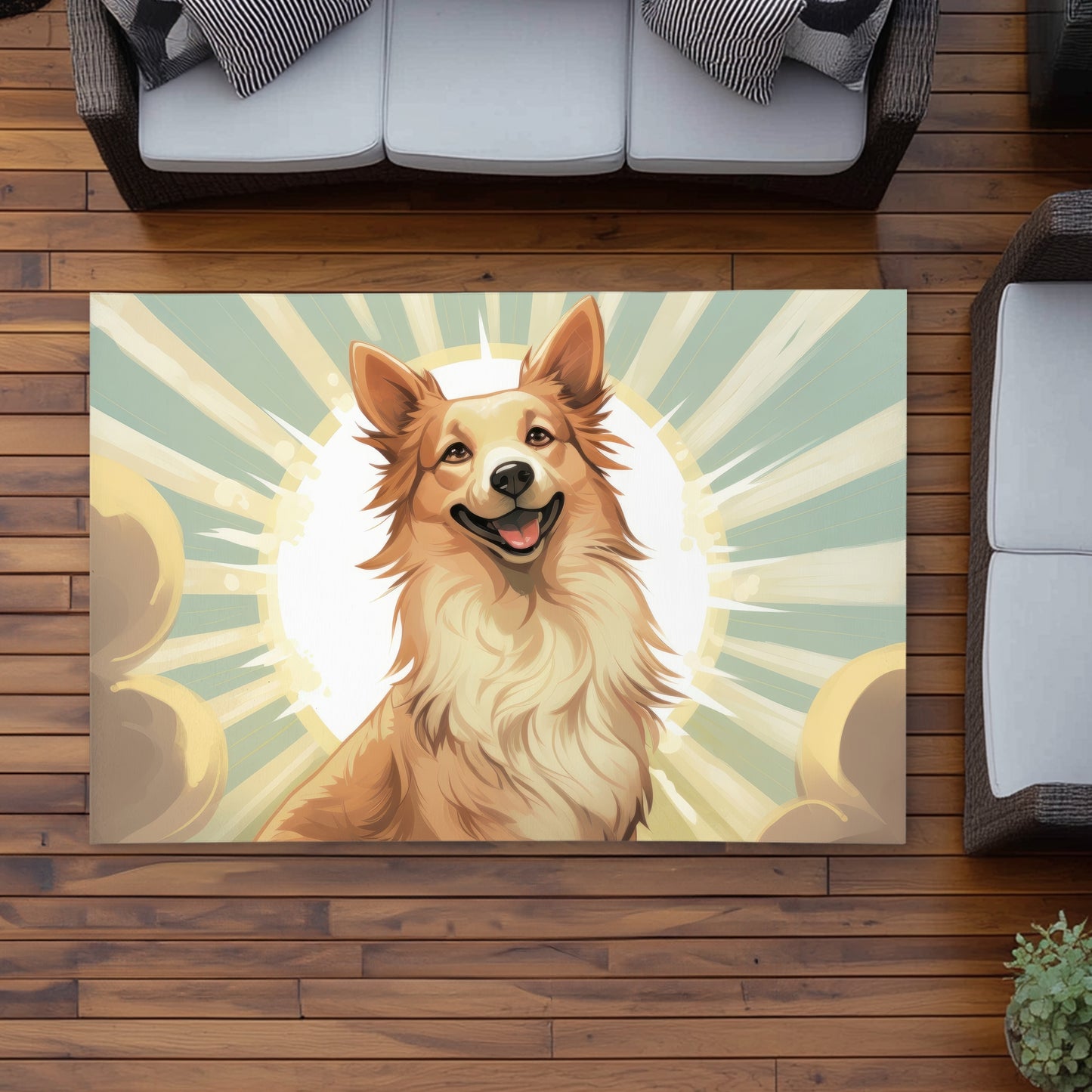 Who's a good boy - Turquoise Outdoor Area Rug for Home Decor
