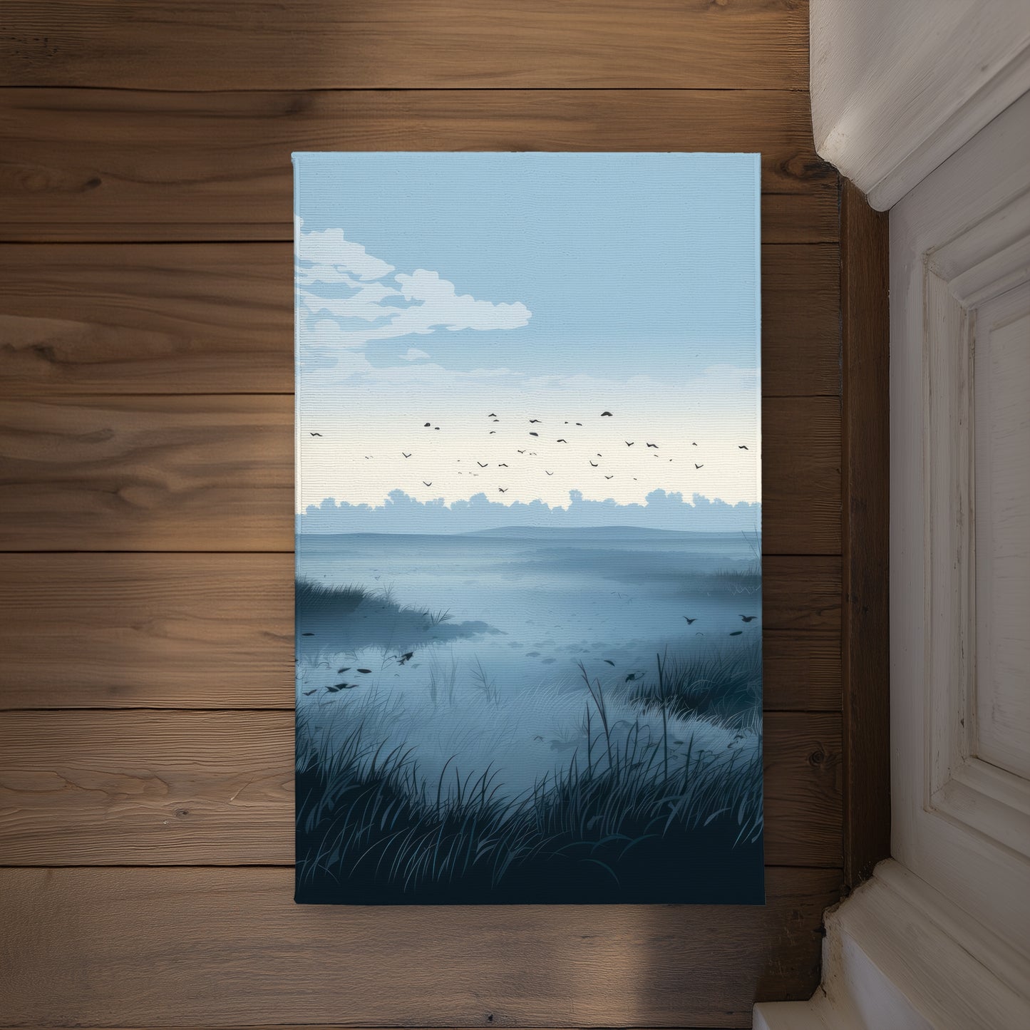 Evening Marsh Blue Indoor Outdoor Door Mat - Home Decor