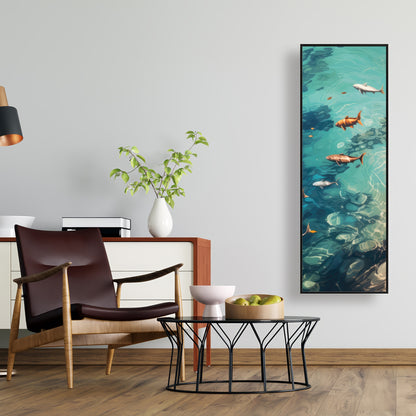 Swim ahead - 36"x36" Framed canvas