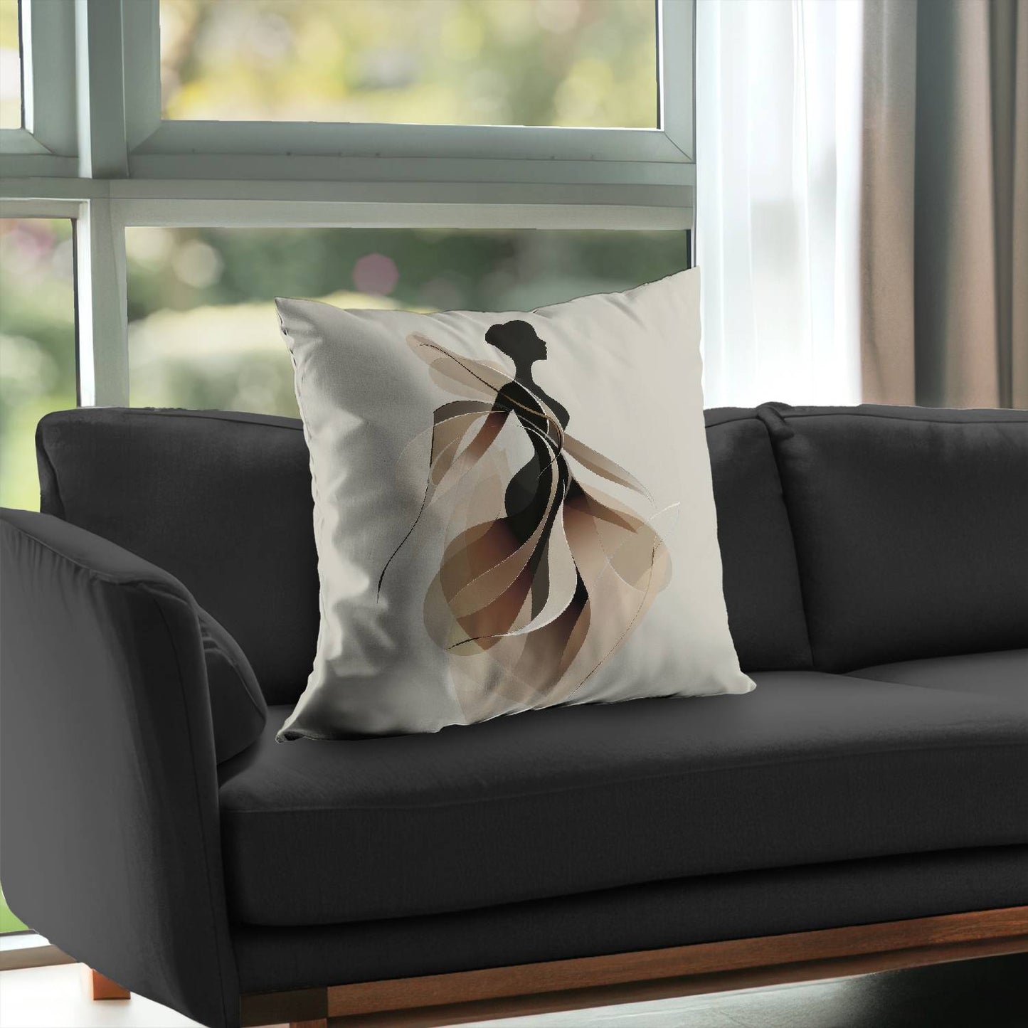 Classy Silhouette Poly Twill Throw Pillow - Chic Home Decor