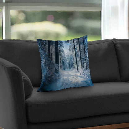 Coussin décoratif en sergé polyester Cold Forest | Accessoire de décoration intérieure