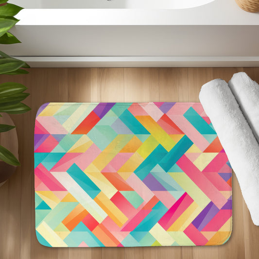 Stripe Harmony Pink Bath Mat | Stylish Home Decor Essential