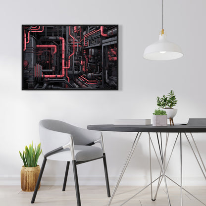 Tubular nightmare - 36"x36" Framed canvas