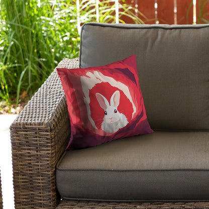 Looking out Pink Poly Twill Throw Pillow | Home Decor Insert