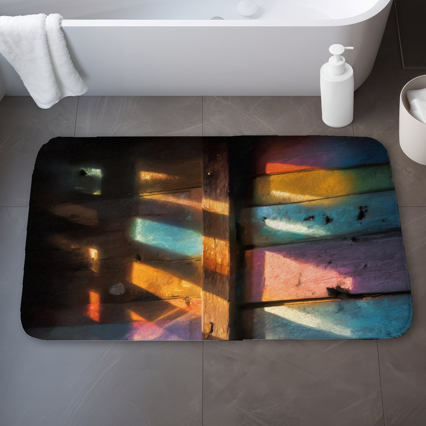 Casting Rainbows Bath Mat | Vibrant Home Decor Accent