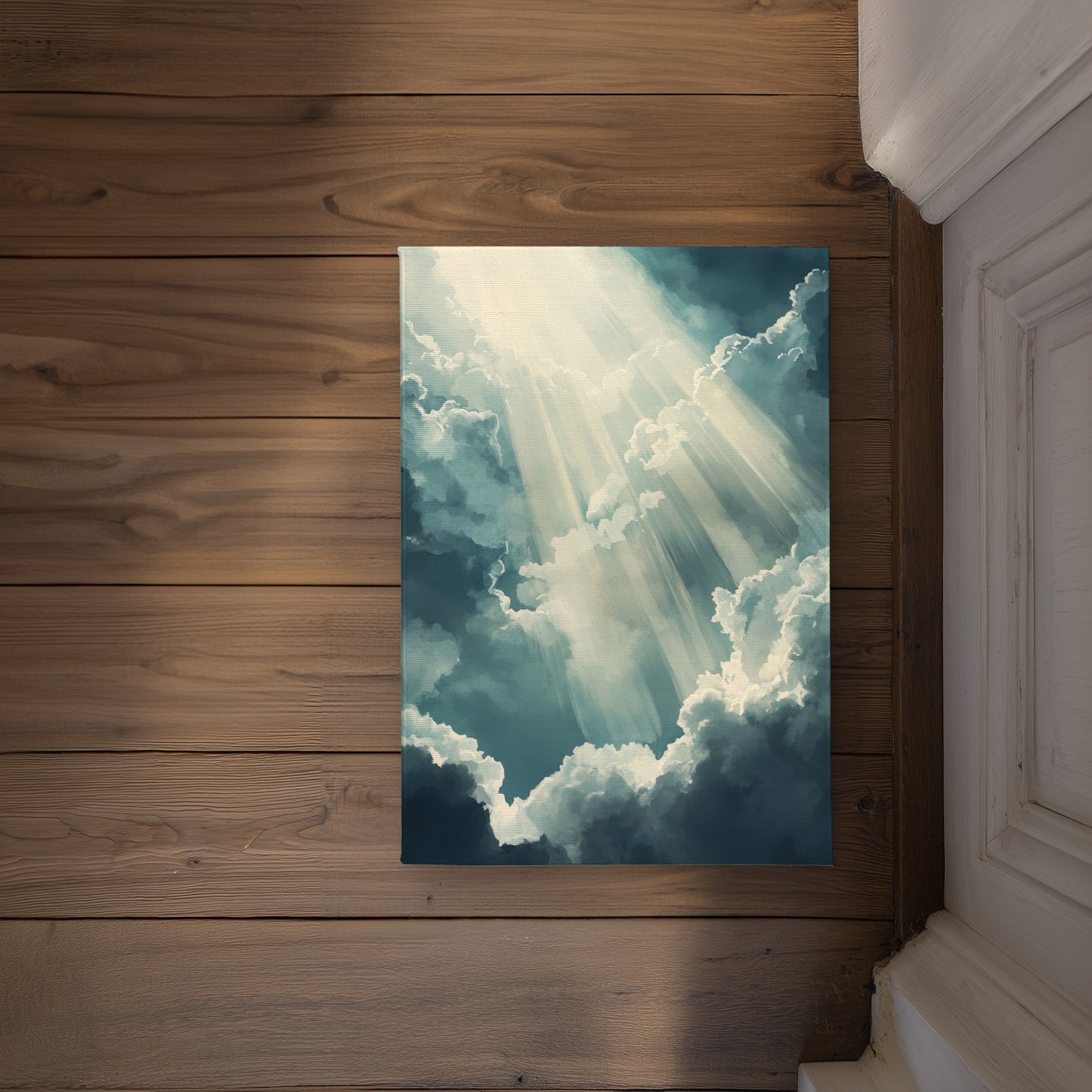 Beam of Light Blue Indoor Outdoor Door Mat | Home Decor