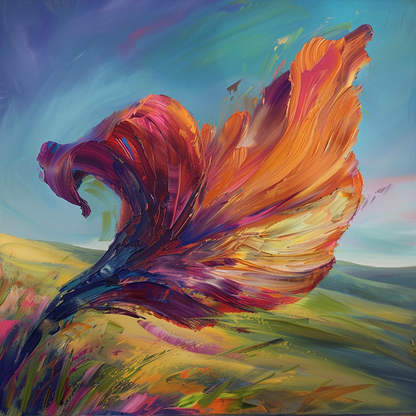 The leaf - 36"x36" Framed canvas