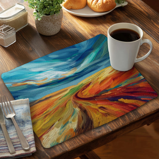 Land flow - 14"x18" Braided Polyester Placemat